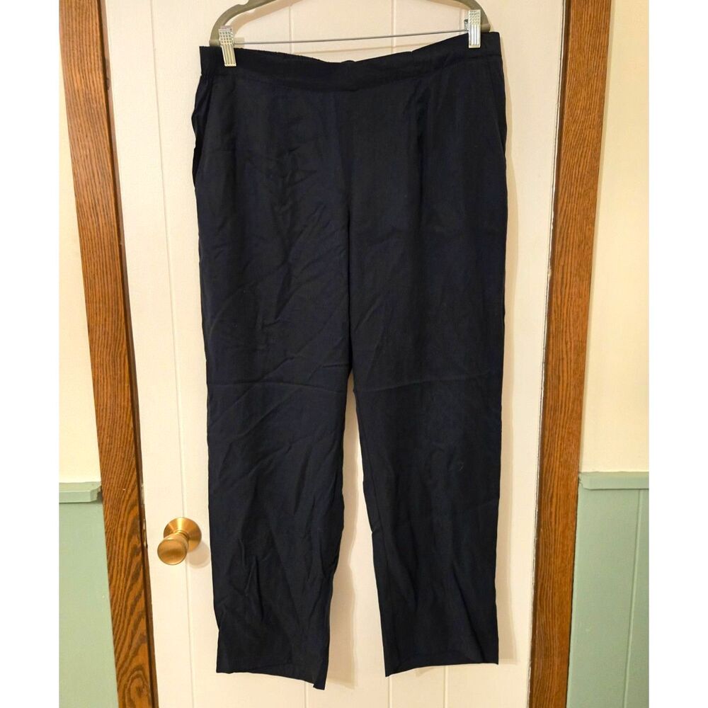 NWT j.jill/Pure Jill Wmn Tencel/Lyocell Slacks/Pull On Pants in Deep Blue Sz 1X